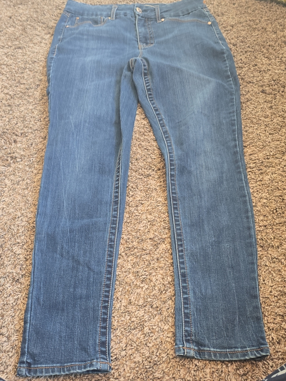 Seven7 Women's Straight Leg Dark Blue Jeans